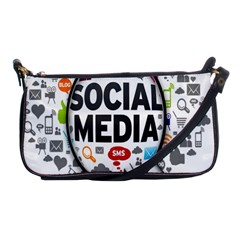 Social Media Computer Internet Typography Text Poster Shoulder Clutch Bags by BangZart