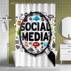 Social Media Computer Internet Typography Text Poster Shower Curtain 48  X 72  (small) 