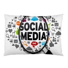 Social Media Computer Internet Typography Text Poster Pillow Case (two Sides) by BangZart