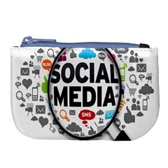 Social Media Computer Internet Typography Text Poster Large Coin Purse by BangZart