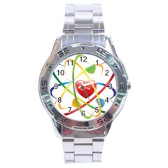 Love Stainless Steel Analogue Watch by BangZart