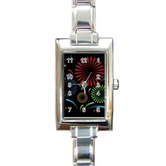 Fireworks With Star Vector Rectangle Italian Charm Watch by BangZart