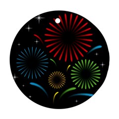 Fireworks With Star Vector Ornament (round) by BangZart