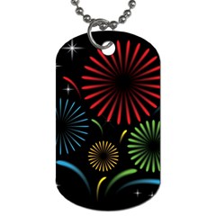 Fireworks With Star Vector Dog Tag (one Side) by BangZart