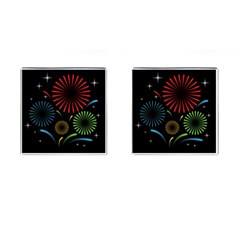 Fireworks With Star Vector Cufflinks (square) by BangZart