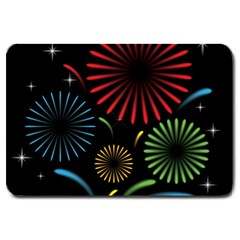 Fireworks With Star Vector Large Doormat  by BangZart