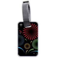 Fireworks With Star Vector Luggage Tags (two Sides) by BangZart