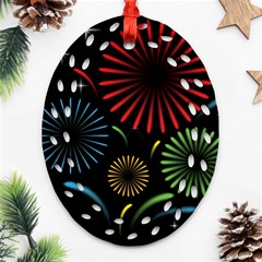 Fireworks With Star Vector Ornament (oval Filigree) by BangZart