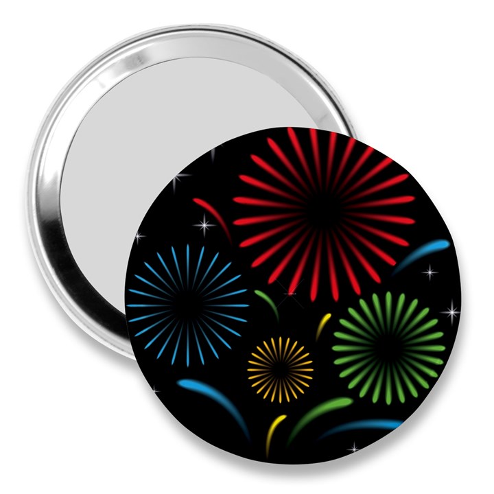 Fireworks With Star Vector 3  Handbag Mirrors