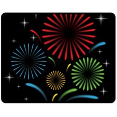 Fireworks With Star Vector Double Sided Fleece Blanket (medium)  by BangZart