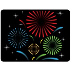 Fireworks With Star Vector Double Sided Fleece Blanket (large)  by BangZart