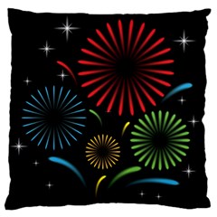 Fireworks With Star Vector Standard Flano Cushion Case (two Sides) by BangZart