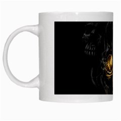 Art Fiction Black Skeletons Skull Smoke White Mugs by BangZart