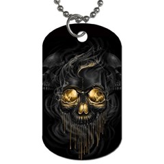 Art Fiction Black Skeletons Skull Smoke Dog Tag (two Sides) by BangZart