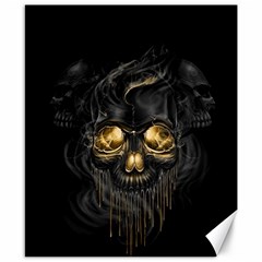 Art Fiction Black Skeletons Skull Smoke Canvas 8  X 10  by BangZart