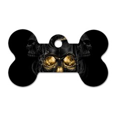 Art Fiction Black Skeletons Skull Smoke Dog Tag Bone (one Side) by BangZart