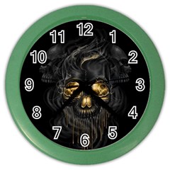 Art Fiction Black Skeletons Skull Smoke Color Wall Clocks by BangZart