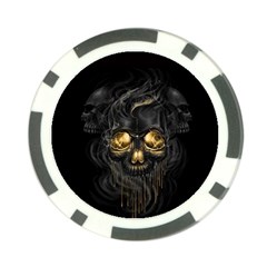 Art Fiction Black Skeletons Skull Smoke Poker Chip Card Guard (10 Pack) by BangZart