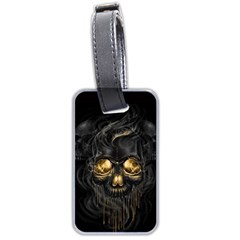 Art Fiction Black Skeletons Skull Smoke Luggage Tags (two Sides) by BangZart