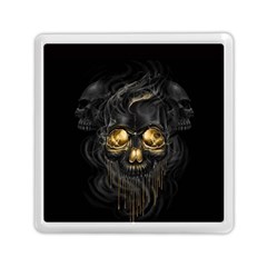 Art Fiction Black Skeletons Skull Smoke Memory Card Reader (square)  by BangZart