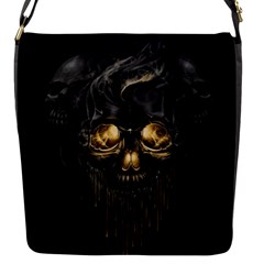 Art Fiction Black Skeletons Skull Smoke Flap Messenger Bag (s) by BangZart