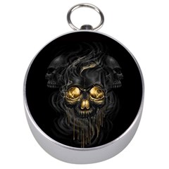 Art Fiction Black Skeletons Skull Smoke Silver Compasses by BangZart