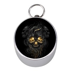 Art Fiction Black Skeletons Skull Smoke Mini Silver Compasses by BangZart