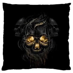 Art Fiction Black Skeletons Skull Smoke Standard Flano Cushion Case (two Sides) by BangZart