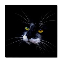 Face Black Cat Tile Coasters