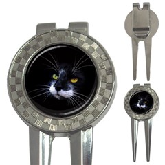 Face Black Cat 3-in-1 Golf Divots by BangZart