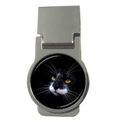 Face Black Cat Money Clips (round)  by BangZart