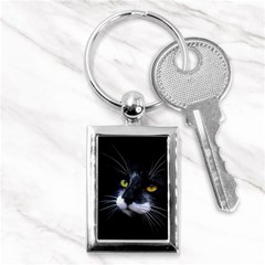 Face Black Cat Key Chains (rectangle)  by BangZart