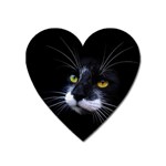 Face Black Cat Heart Magnet Front