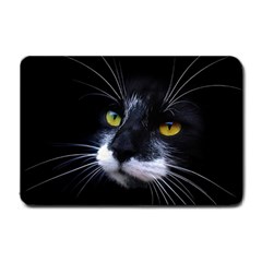 Face Black Cat Small Doormat  by BangZart