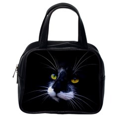 Face Black Cat Classic Handbags (one Side) by BangZart