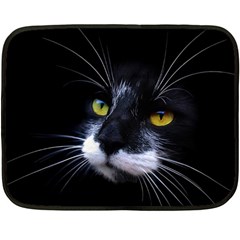 Face Black Cat Double Sided Fleece Blanket (mini)  by BangZart