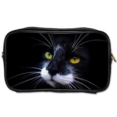 Face Black Cat Toiletries Bags by BangZart