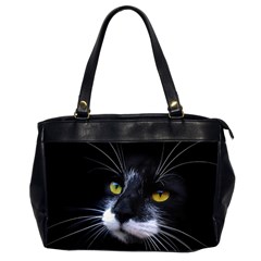 Face Black Cat Office Handbags (2 Sides)  by BangZart