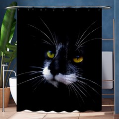 Face Black Cat Shower Curtain 60  X 72  (medium)  by BangZart