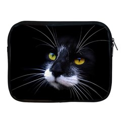 Face Black Cat Apple Ipad 2/3/4 Zipper Cases by BangZart