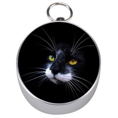 Face Black Cat Silver Compasses by BangZart