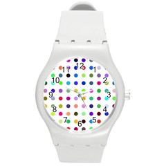 Circle Pattern Round Plastic Sport Watch (m) by BangZart