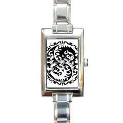 Ying Yang Tattoo Rectangle Italian Charm Watch by BangZart