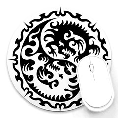 Ying Yang Tattoo Round Mousepads by BangZart