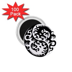 Ying Yang Tattoo 1 75  Magnets (100 Pack)  by BangZart