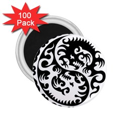 Ying Yang Tattoo 2 25  Magnets (100 Pack)  by BangZart