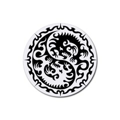 Ying Yang Tattoo Rubber Round Coaster (4 Pack)  by BangZart