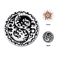 Ying Yang Tattoo Playing Cards (round) 