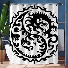 Ying Yang Tattoo Shower Curtain 60  X 72  (medium)  by BangZart