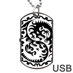 Ying Yang Tattoo Dog Tag Usb Flash (one Side) by BangZart